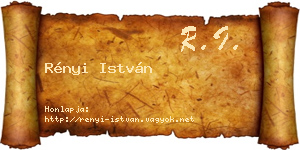 Rényi István névjegykártya